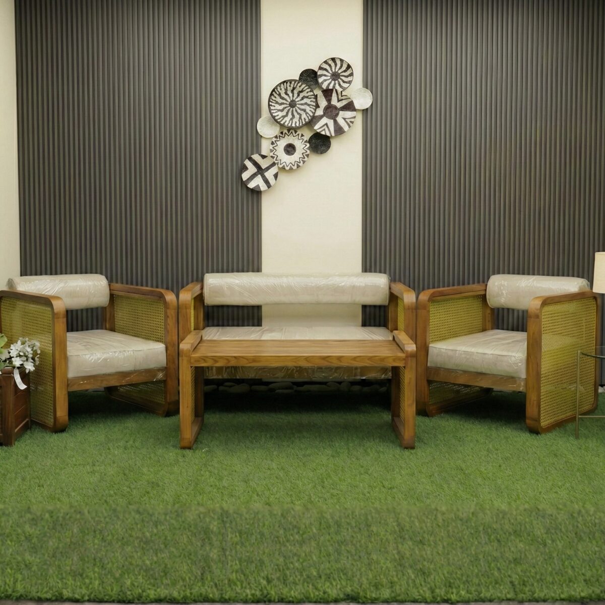 Cane Sofa Set
