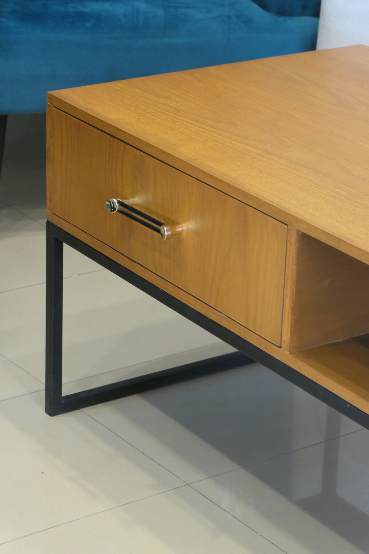 P1220206 Industrial Wood & Metal Storage Coffee Table