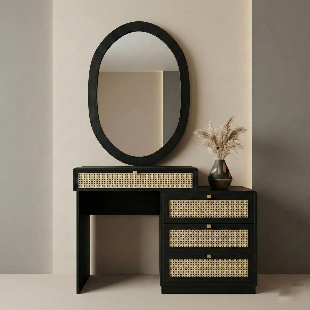 cane-bedset-dresser Cane Bed Set