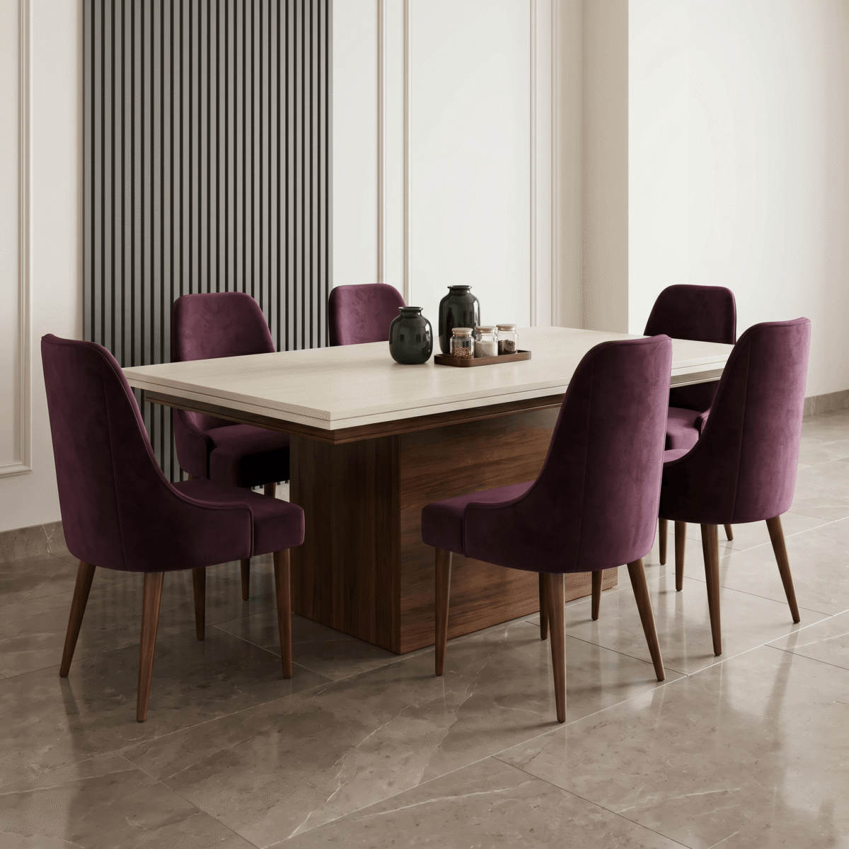 The Cedar Suede Dining Set